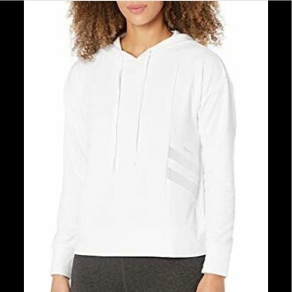 𝅺DANSKIN ivory white power mesh hoodie size medium nwt - Picture 1 of 8
